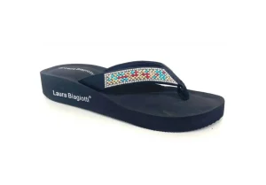 Donna Laura Biagiotti Ciabatta Da Donna Infradito Con Strass 7700 Black