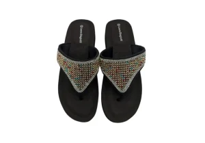 Donna Laura Biagiotti Ciabatta Da Donna Infradito Con Strass 7701 Black