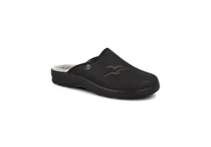 Uomo Fly Flot Pantofola Da Uomo In Vera Lana 82621Kl Nero