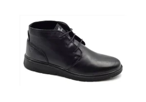 Uomo Valleverde Polacchino In Pelle Con Memory Shock 36836 Vitello Nero