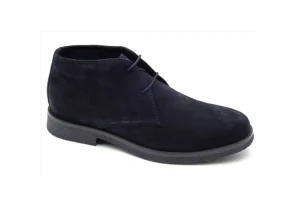 Uomo Geox Polacchino In Pelle Scamosciata Con Lacci U0458A Navy