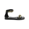 Donna Gold&Gold Sandalo Da Donna Con Catena Goldegold Gp22-276 Nero