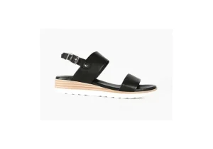 Donna Keys Sandalo Da Donna In Pelle Con Zeppa K-6520 Nero