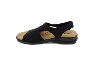 Donna Valleverde Sandalo Da Donna In Tessuto Elastico 25322 Nero