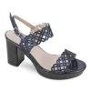 Donna Valleverde Sandalo Elegante Da Donna In Pelle Con Tacco 45380 Blu