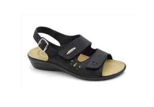 Donna Fly Flot Sandalo Regolabile In Pelle Sintetica T4 A62 Ce Nero