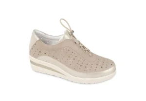 Donna Valleverde Scarpa Da Donna Con Strass 36209 Suede Beige