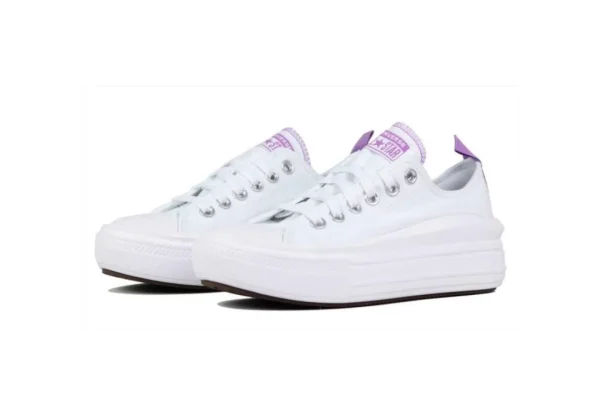 Donna Converse Scarpa Sneaker Sportiva Da Donna In Tela Bianca Chuck Taylor