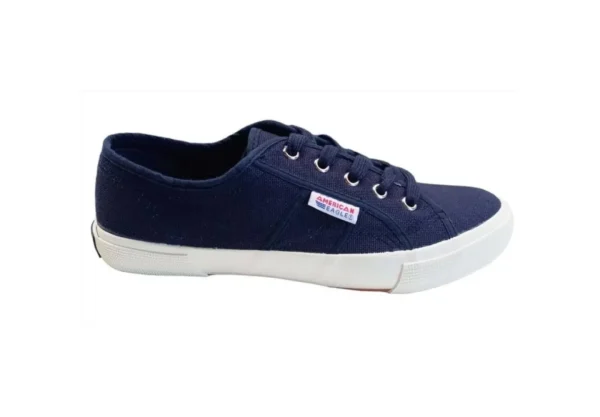 Donna American Eagle Sneaker Bassa Unisex In Tela Blu 1591 Blu