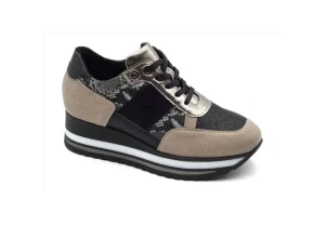 Donna Cinzia Soft Sneaker Con Zeppa Memory Gel Comfort Iab1A4081 Taupe