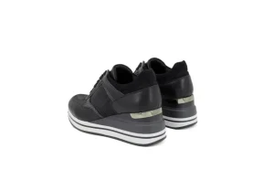 Donna Queen Helena Sneaker Da Donna Con Zeppa X27-76 Black