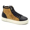 Donna Alviero Martini J Sneakers Alta Con Lacci E Zip 0983 Black Geo Beige