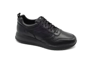 Uomo Valleverde Sneakers Casual In Pelle Con Lacci 36875 Vitello Nero