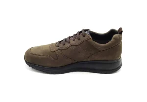 Uomo Valleverde Sneakers Casual In Suede Con Lacci 36876 Taupe