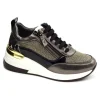 Donna Keys Sneakers Con Zeppa E Zip K-5511 Grey Taupe Black