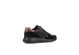 Donna Geox Sneakers Da Donna Con Lacci In Pelle D16Lpb Black