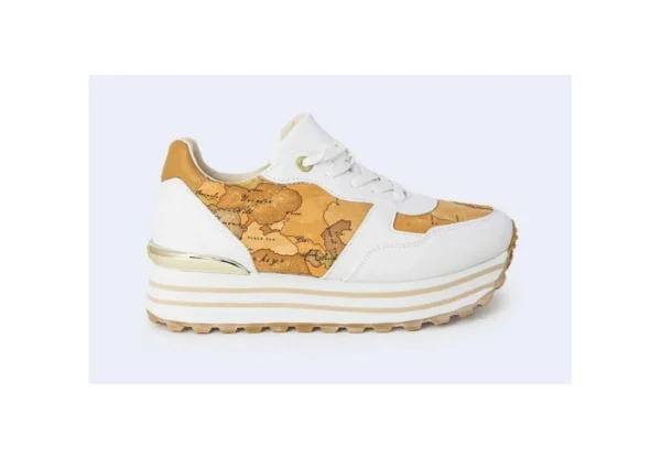 Donna Alviero Martini J Sneakers Da Donna Con Stampa 1167 White Beige Geo Pl