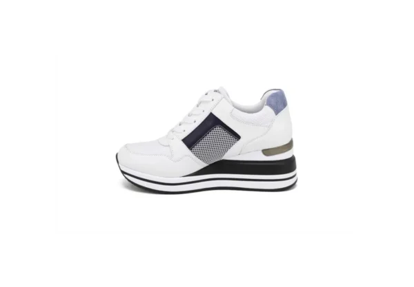 Donna Queen Helena Sneakers Da Donna Con Zeppa E Zip X26-32 White