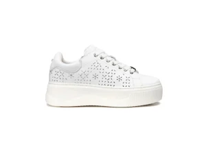 Donna Cult Sneakers Da Donna In Pelle Traforata Clw337102 Bianche