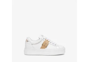 Donna Nero Giardini Sneakers Da Donna In Pelle Bianca Platform Bianco