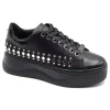 Donna Cult Sneakers Da Donna In Pelle Platform Con Borchie Clw316212 Black