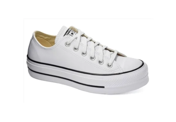 Donna Converse Sneakers Da Donna In Pelle Platform 561680C White