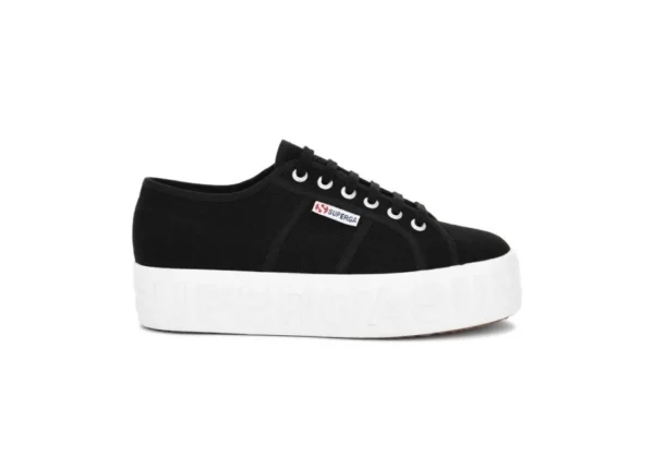 Donna Superga Sneakers Da Donna Platform In Tela 2790 Shiny 3D Lettering Con