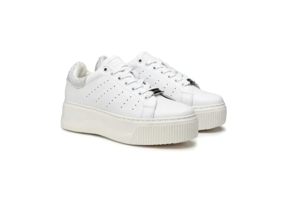 Donna Cult Sneakers Da Donna Platform In Pelle Clw316220 White