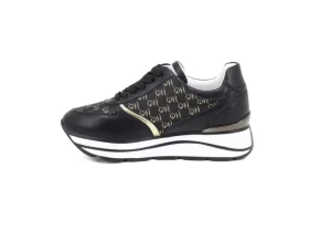 Donna Queen Helena Sneakers Da Donna Sportiva Platform Nero Oro