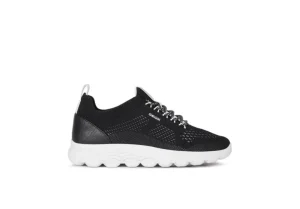 Donna Geox Sneakers Da Donna Traspiranti In Tessuto Spherica Nero Bianco