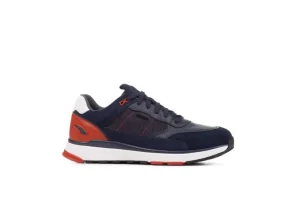 Uomo Geox Sneakers Da Uomo In Pelle U16Cra Navy Blu Rosso