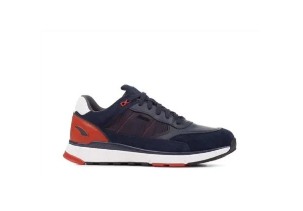 Uomo Geox Sneakers Da Uomo In Pelle U16Cra Navy Blu Rosso