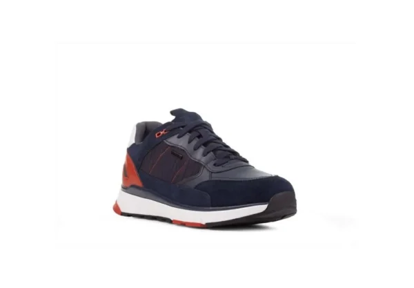 Uomo Geox Sneakers Da Uomo In Pelle U16Cra Navy Blu Rosso