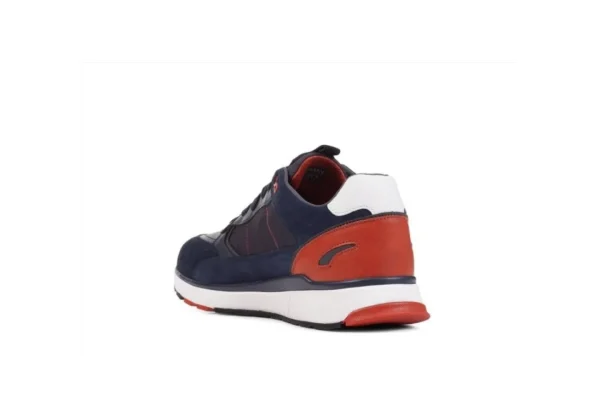 Uomo Geox Sneakers Da Uomo In Pelle U16Cra Navy Blu Rosso