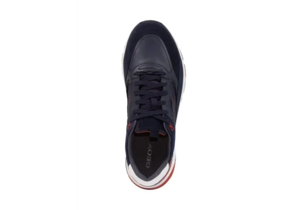 Uomo Geox Sneakers Da Uomo In Pelle U16Cra Navy Blu Rosso