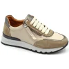 Donna Grunland Sneakers In Pelle Con Zip Sc5236-K4 Beige-Sabbia