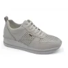 Donna Valleverde Sneakers In Pelle Con Zip 36391 Bianco