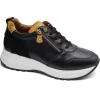 Donna Alviero Martini J Sneakers In Pelle Con Zip 1031 Black Geo