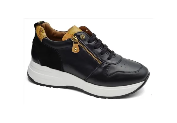 Donna Alviero Martini J Sneakers In Pelle Con Zip 1031 Black Geo