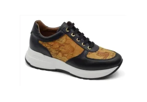 Donna Alviero Martini J Sneakers In Pelle E Tessuto Geo Classic 1023 Black Geo