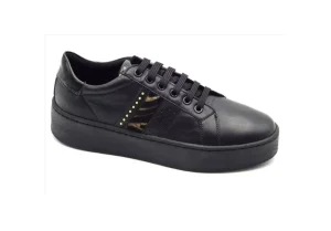 Donna Geox Sneakers In Pelle Platform D16Qxe Black