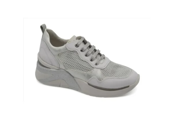 Donna Valleverde Sneakers In Rete Con Zeppa 18300