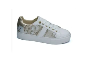 Donna Alviero Martini J Sneakers In Similpelle E Tessuto 10882 Bianco