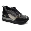 Donna Gold&Gold Sneakers In Similpelle Laminata Con Zeppa Gold&Gold Gb185 Pewter