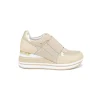 Donna Queen Helena Sneakers In Similpelle Senza Lacci Con Zeppa X26-31