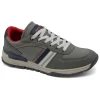 Uomo Canguro Sneakers In Tessuto E Similpelle Ca337 Grigio