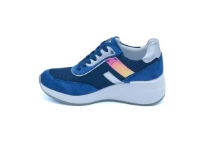 Donna Queen Helena Sneakers Lurex Con Zeppa 24-32 Blu