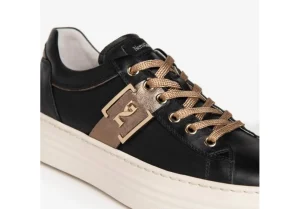 Donna Nero Giardini Sneakers Platform In Pelle Da Donna Con Logo I205300D