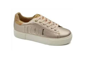 Donna Alviero Martini J Sneakers Platform In Similpelle 0985 Pale Pink Geo Beige