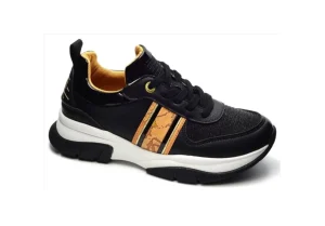 Donna Alviero Martini J Sneakers Sportiva In Similpelle E Tessuto Lurex Alviero Martini 1000 Black Geo Beige